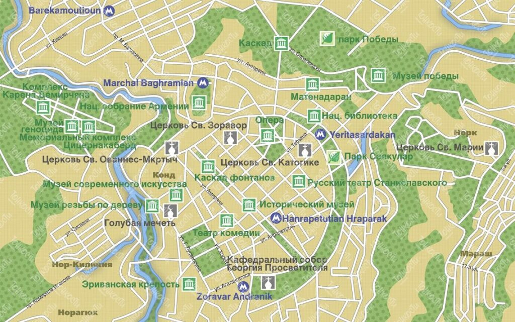 Карта Еревана